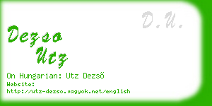 dezso utz business card